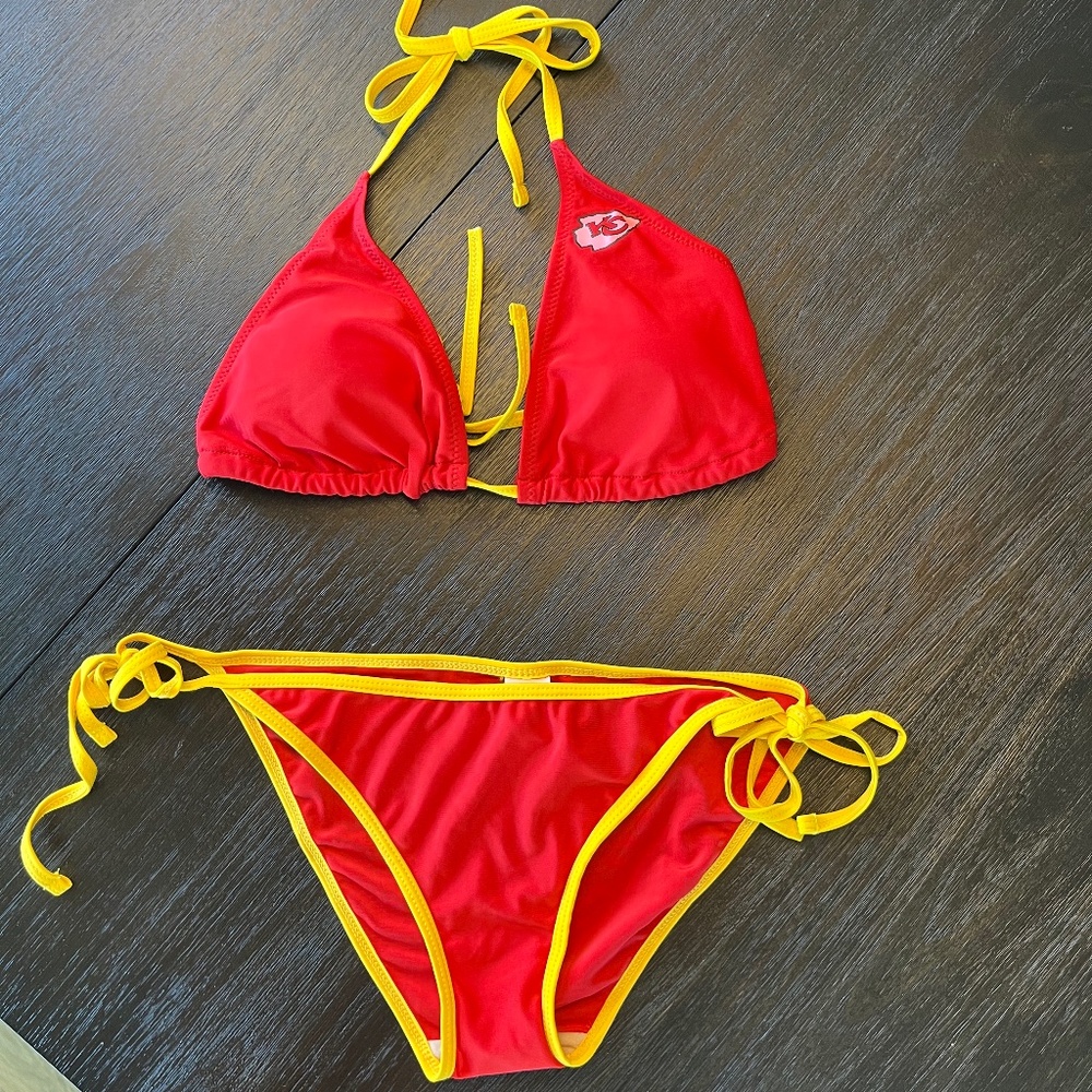New KC Chiefs string bikini- size small